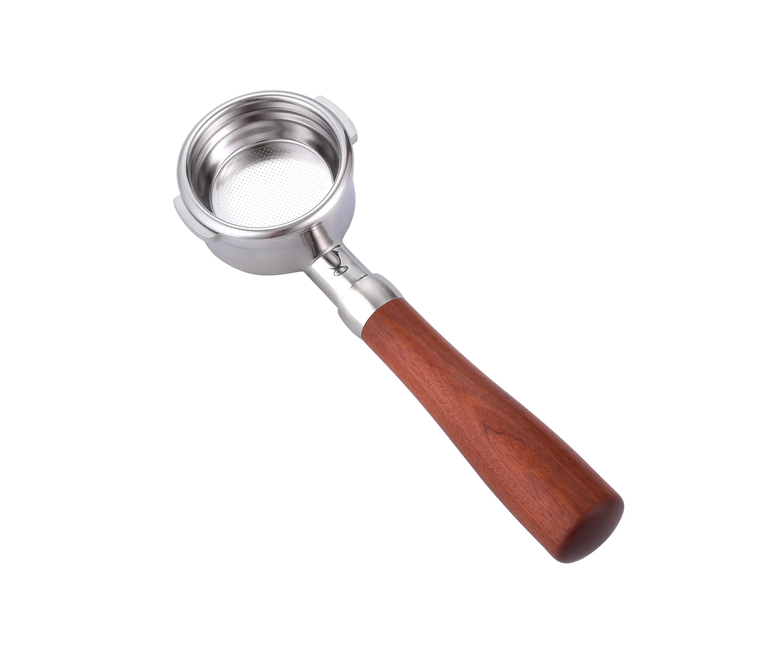 58mm Bottomless Portafilter Compatible with E61 Grouphead Flair 58, ECM, Rocket Espresso Machine Stainless Steel Naked Portafilter with Filter Basket Handle-Wooden, Rosewooden - Crema Peaks Coffee