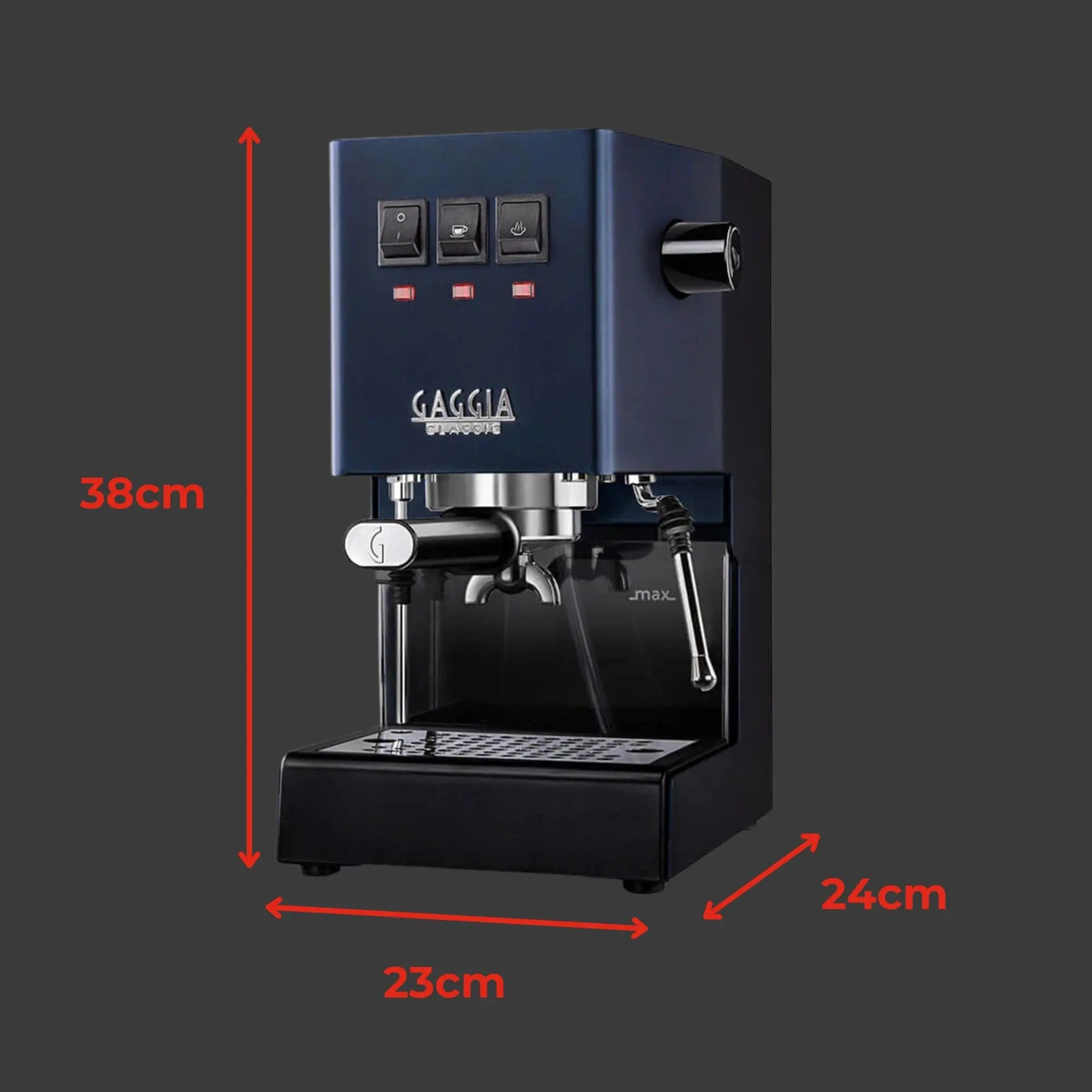 Gaggia RI9380/49 Classic Evo Pro Espresso Machine, Thunder Black, Small - Crema Peaks Coffee
