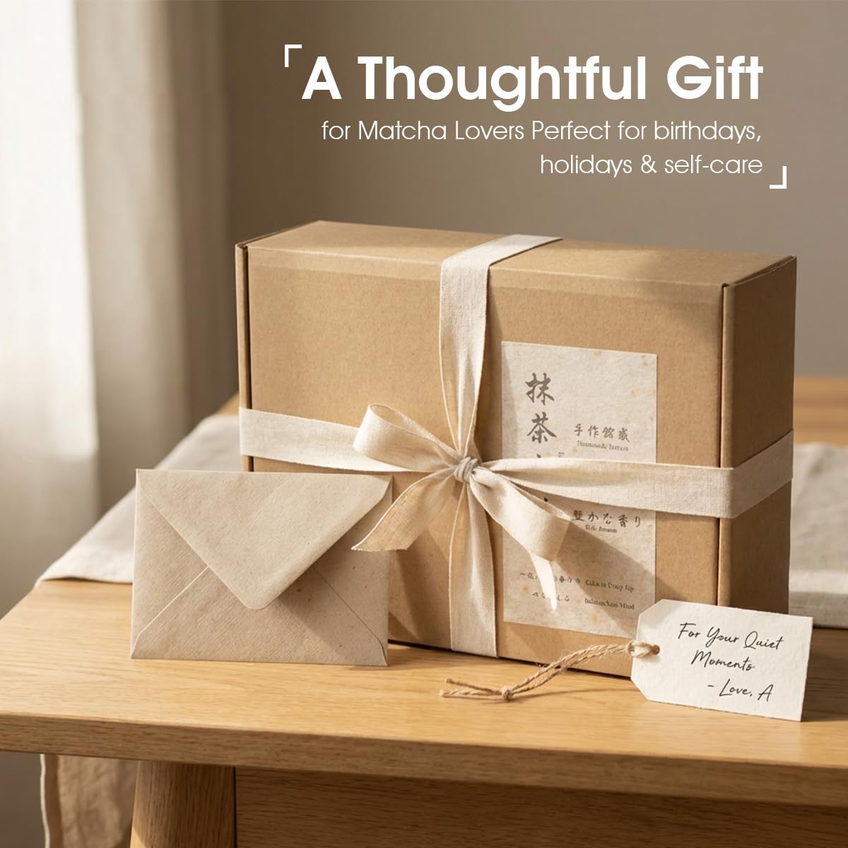 7-Piece Matcha Set with Ceramic Matcha Bowl, Bamboo Whisk (Chasen) & Holder, Sifter, Tea Scoop & Rest, Special Bamboo Tea Mat - Perfect Matcha Kit for Matcha Lovers & Gift Giving, Gilded