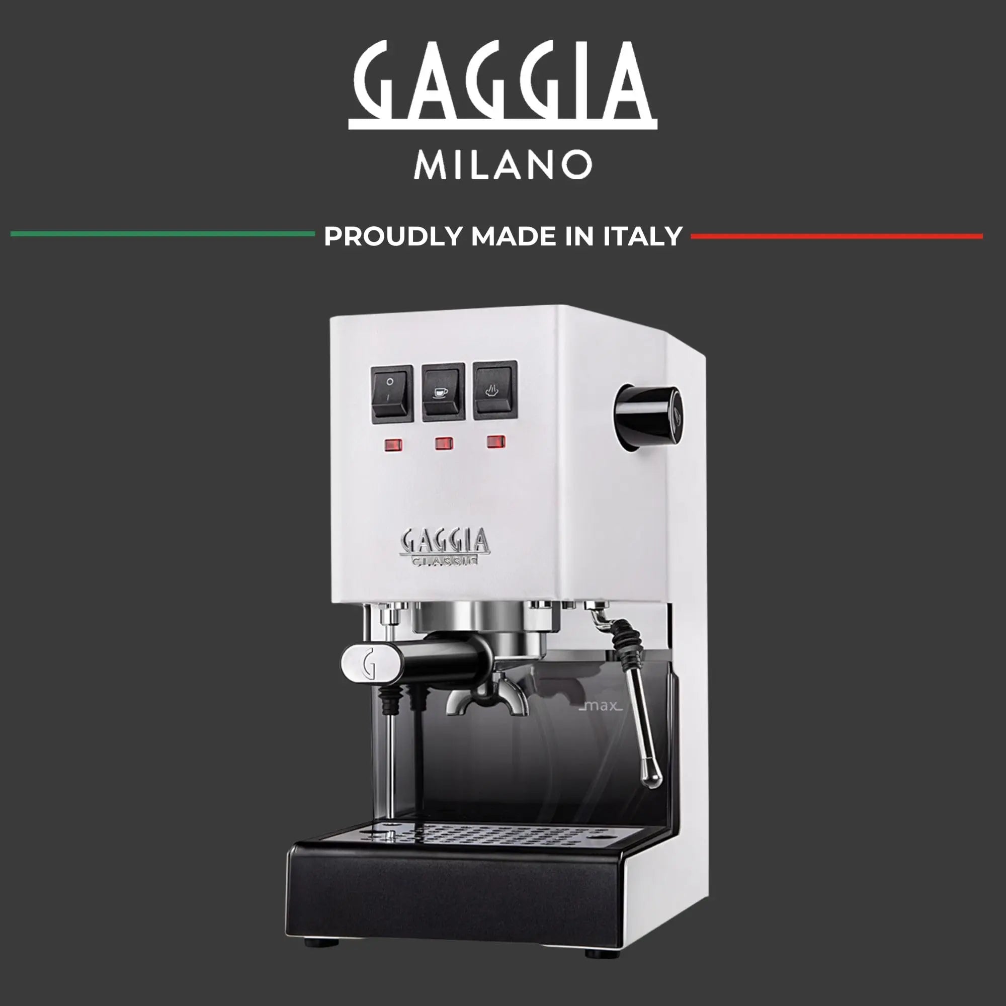 Gaggia RI9380/49 Classic Evo Pro Espresso Machine, Thunder Black, Small - Crema Peaks Coffee