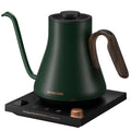 Electric Kettle, Gooseneck Electric Kettle, ±1℉ Precise Temperature Control, Stainless Steel Interior, Quick Heating for Pour Over Coffee, Tea & Boiling Water, 0.9L (Black) - Crema Peaks Coffee