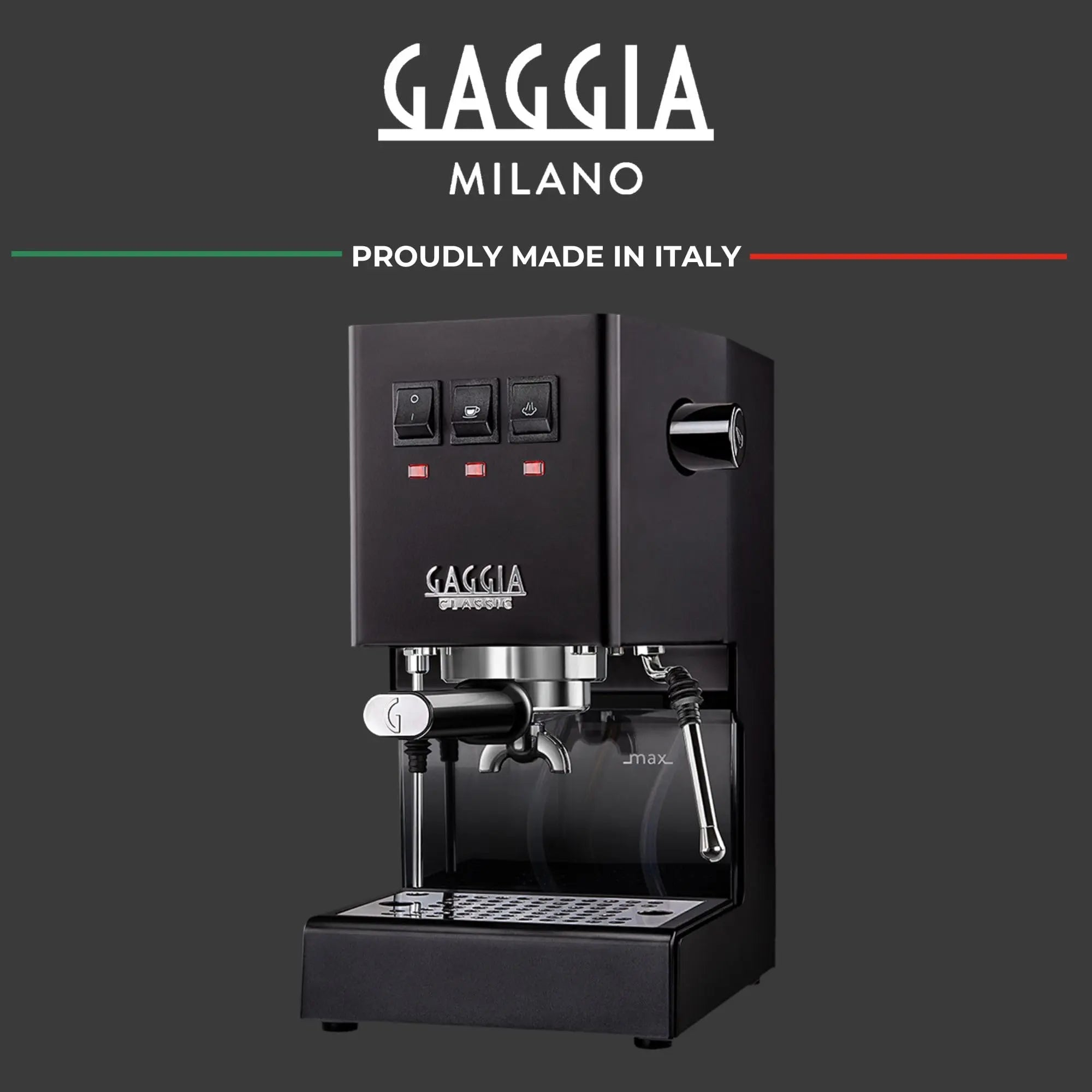 Gaggia RI9380/49 Classic Evo Pro Espresso Machine, Thunder Black, Small - Crema Peaks Coffee