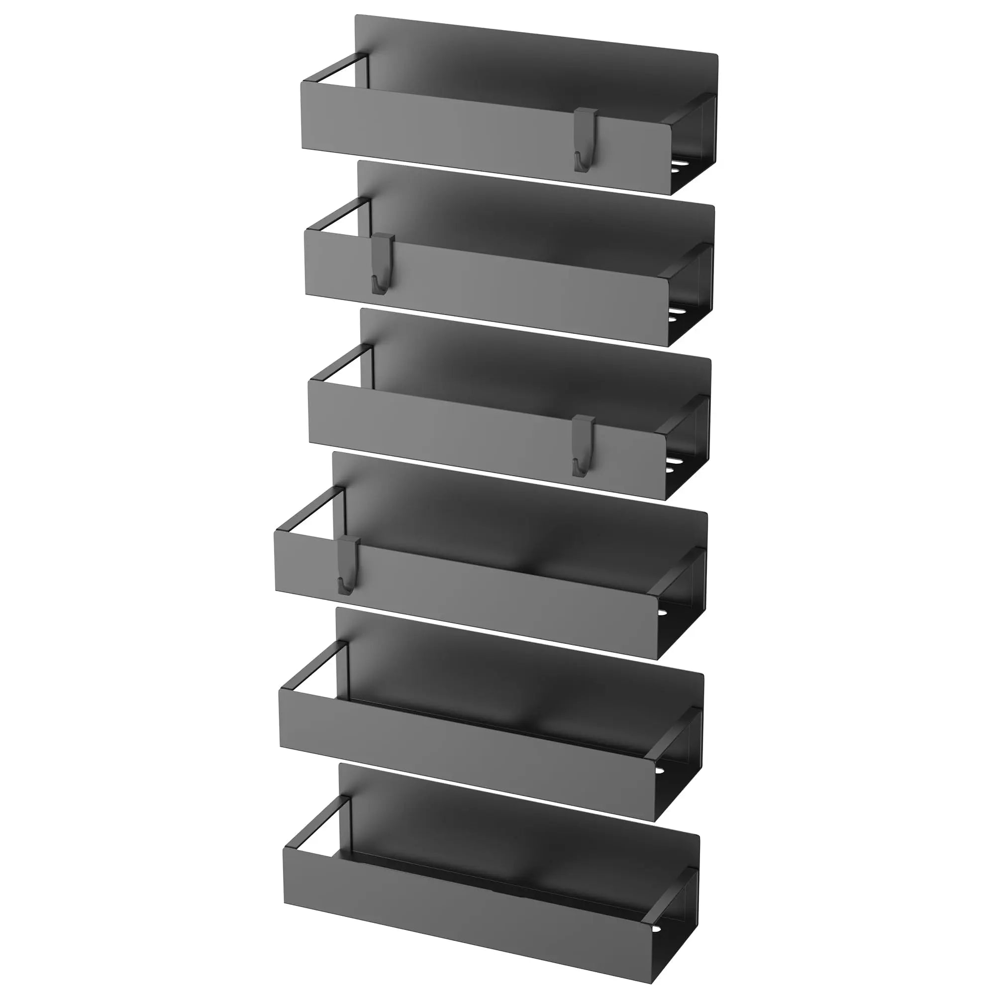 4 Pack Metal Magnetic Spice Storage Rack Organizer for Refrigerator and Oven, Black Fridge Organizers and Storage - Crema Peaks Coffee