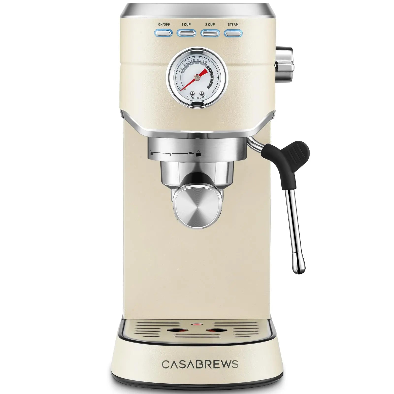 CASABREWS CM5418 Espresso Machine 20 Bar, Value, Compact Espresso Maker with Steam Milk Frother, Stainless Steel Coffee Machine with 34oz Removable Water Tank for Cappuccino, Gift for Women or Men, Silver - Crema Peaks Coffee