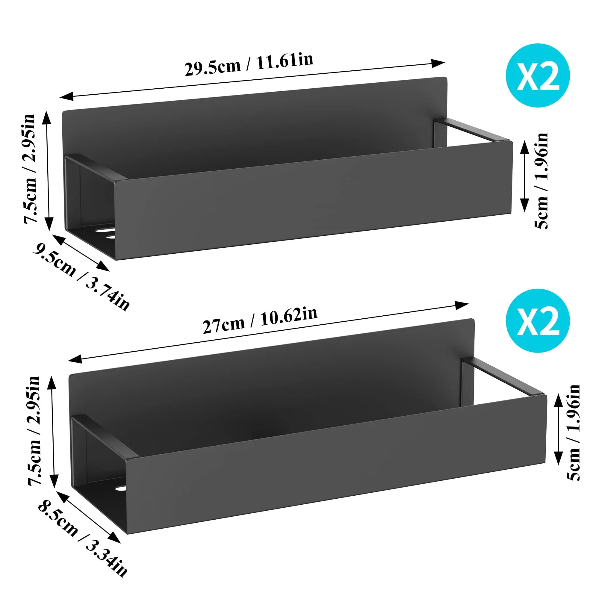 4 Pack Metal Magnetic Spice Storage Rack Organizer for Refrigerator and Oven, Black Fridge Organizers and Storage - Crema Peaks Coffee