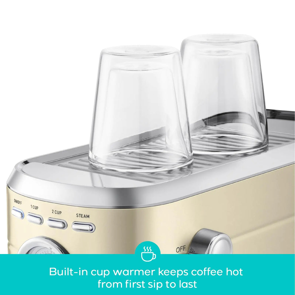CASABREWS CM5418 Espresso Machine 20 Bar, Value, Compact Espresso Maker with Steam Milk Frother, Stainless Steel Coffee Machine with 34oz Removable Water Tank for Cappuccino, Gift for Women or Men, Silver - Crema Peaks Coffee