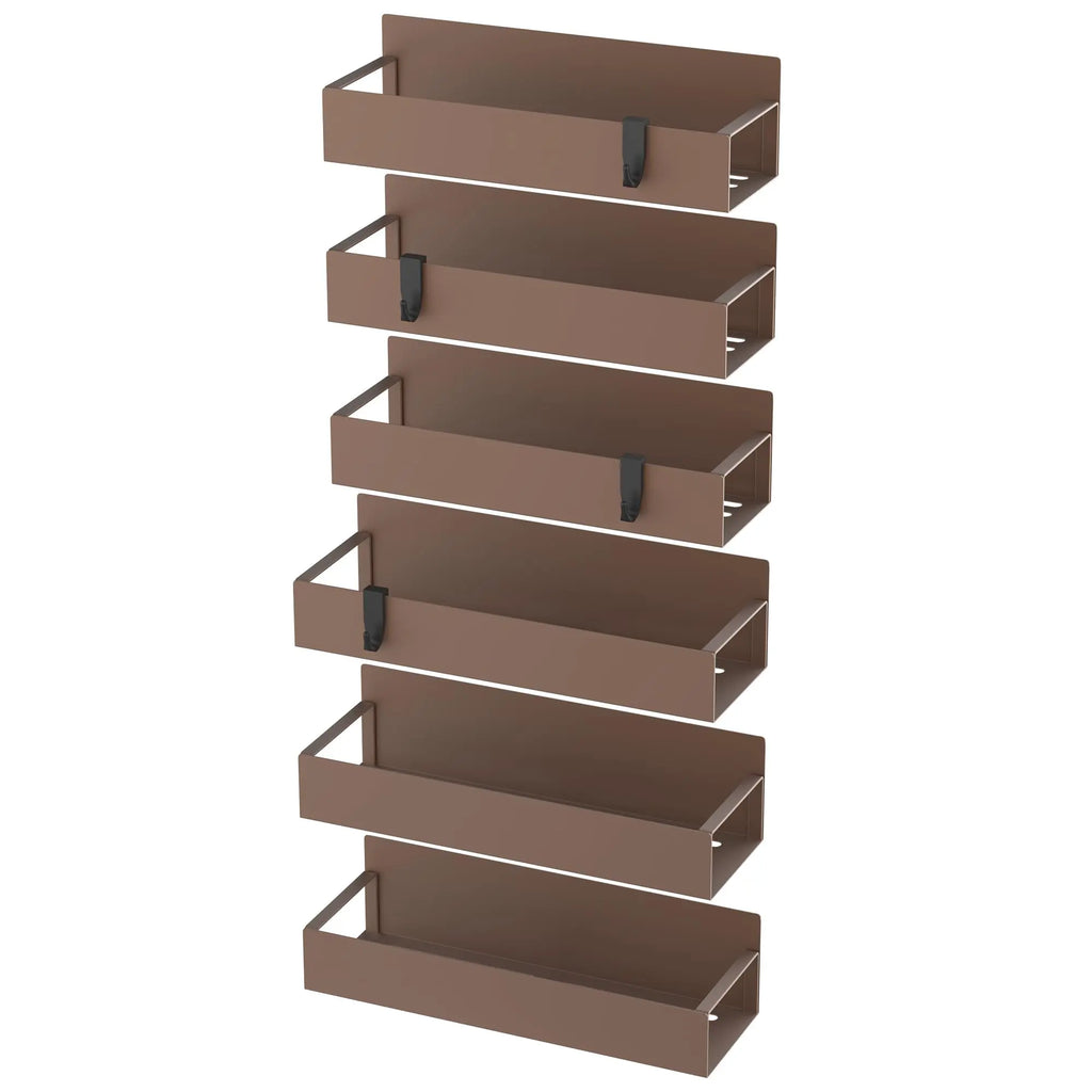 4 Pack Metal Magnetic Spice Storage Rack Organizer for Refrigerator and Oven, Black Fridge Organizers and Storage - Crema Peaks Coffee