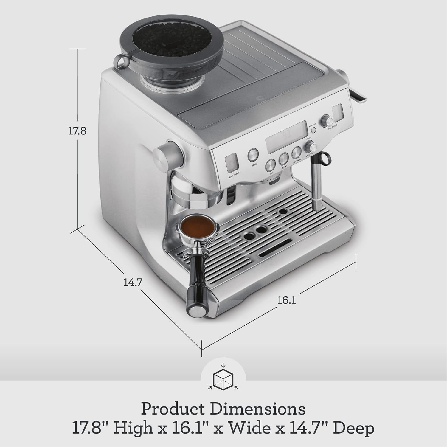 Breville Oracle Espresso Machine BES980XL, Brushed Stainless Steel - Crema Peaks Coffee