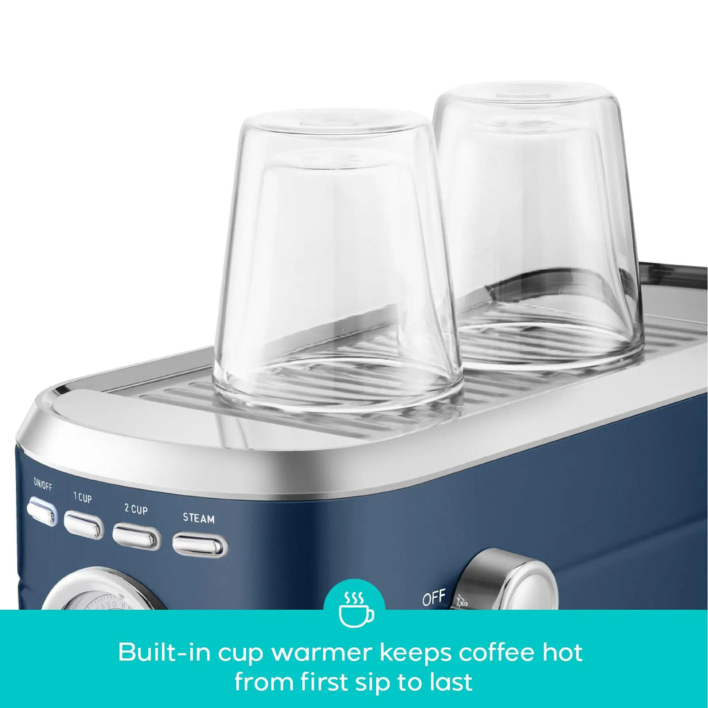 CASABREWS CM5418 Espresso Machine 20 Bar, Value, Compact Espresso Maker with Steam Milk Frother, Stainless Steel Coffee Machine with 34oz Removable Water Tank for Cappuccino, Gift for Women or Men, Silver - Crema Peaks Coffee