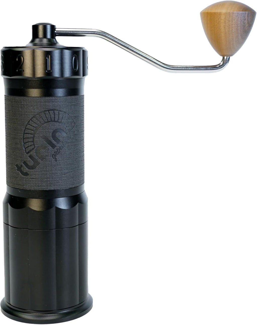 Turin H40 V2 Manual Coffee Grinder – 40mm Stainless Steel Burr, Adjustable for Espresso, Pour Over, French Press, Aluminum Body with Walnut Handle, Magnetic Dosing Cup, 30g Capacity - Crema Peaks Coffee