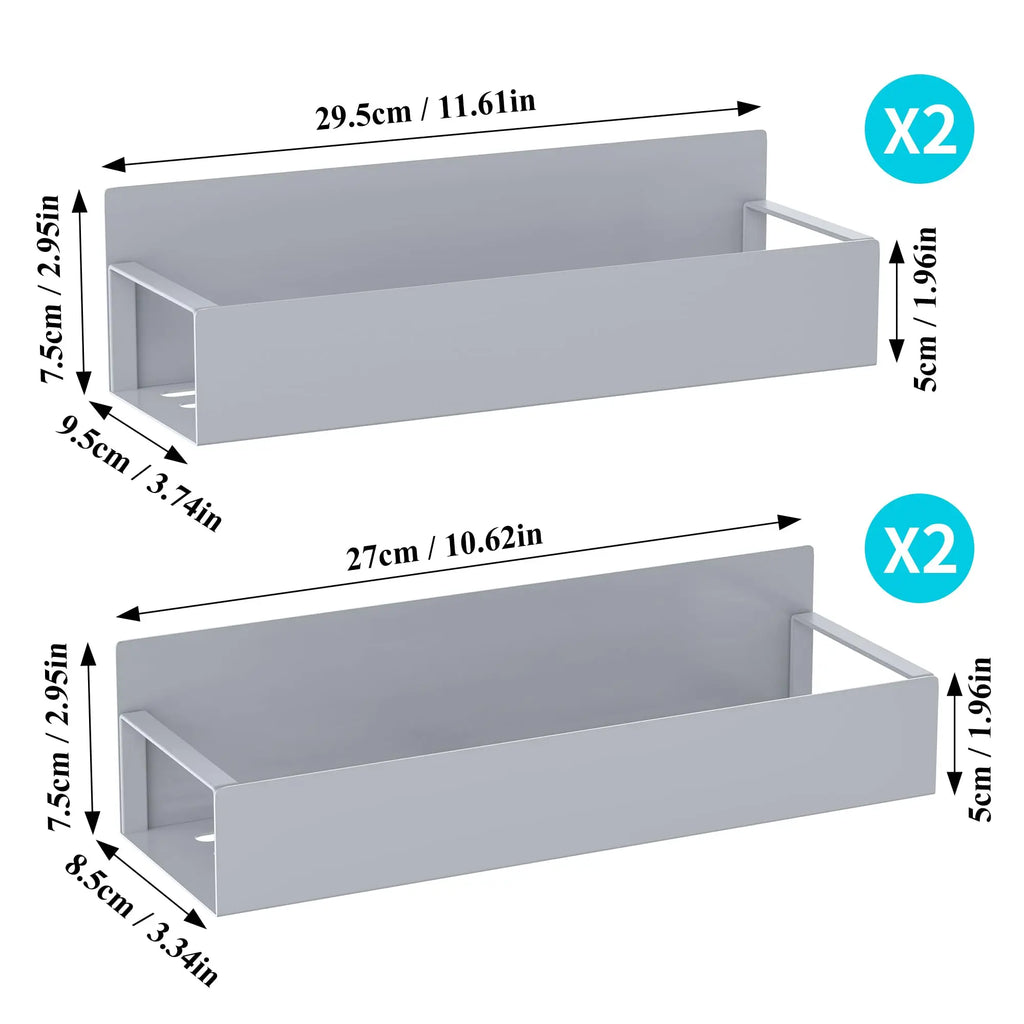 4 Pack Metal Magnetic Spice Storage Rack Organizer for Refrigerator and Oven, Black Fridge Organizers and Storage - Crema Peaks Coffee