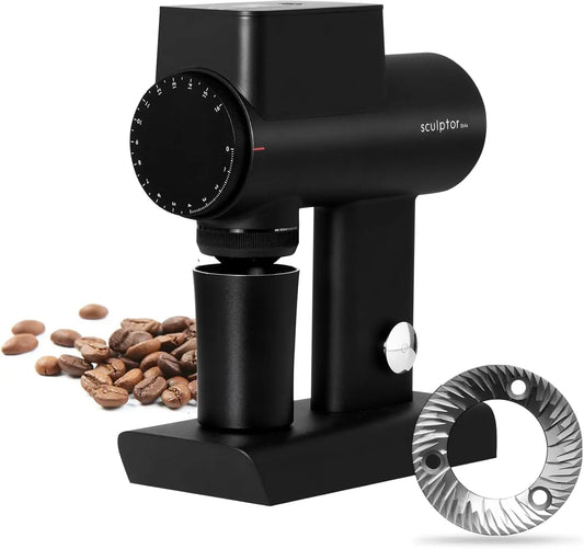 Flat Burr Coffee Bean Grinder, TIMEMORE Sculptor 064S Electric Espresso Grinder with Stepless Coarseness Adjustment, Suitable for Pour over, French Press, Cold Brew - Black - Crema Peaks Coffee