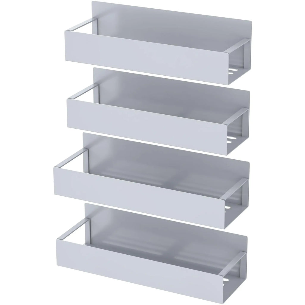 4 Pack Metal Magnetic Spice Storage Rack Organizer for Refrigerator and Oven, Black Fridge Organizers and Storage - Crema Peaks Coffee