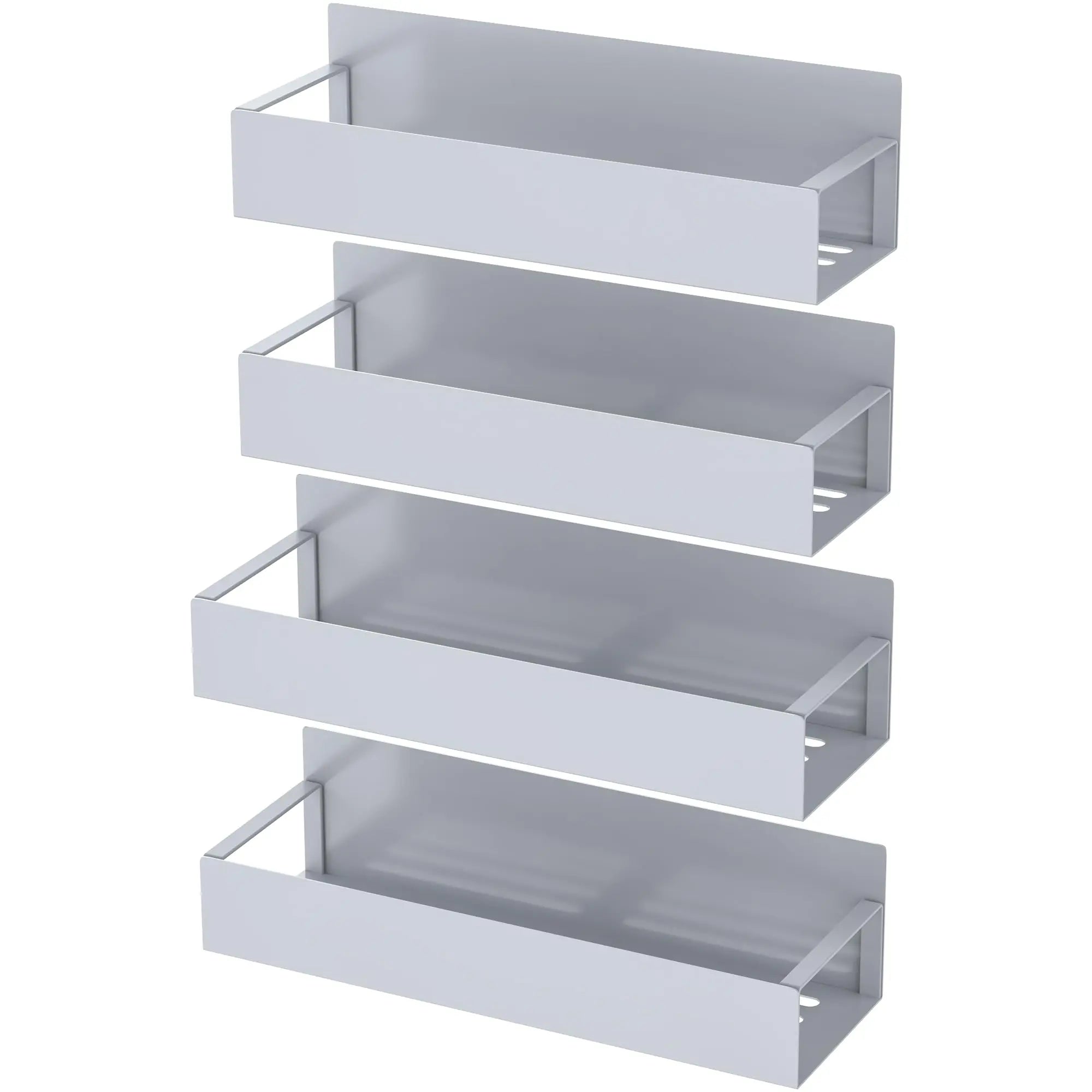 4 Pack Metal Magnetic Spice Storage Rack Organizer for Refrigerator and Oven, Black Fridge Organizers and Storage - Crema Peaks Coffee