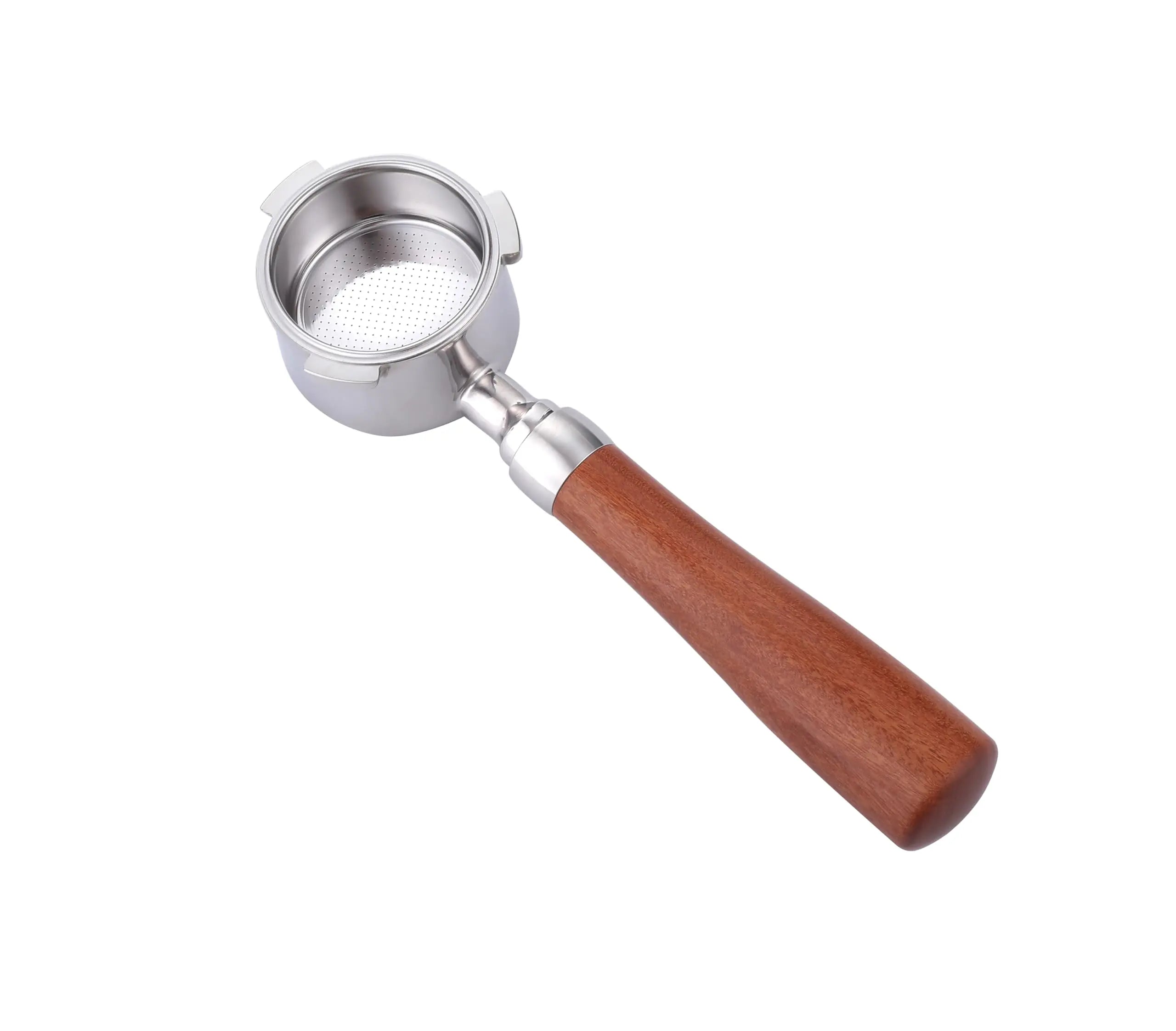 58mm Bottomless Portafilter Compatible with E61 Grouphead Flair 58, ECM, Rocket Espresso Machine Stainless Steel Naked Portafilter with Filter Basket Handle-Wooden, Rosewooden - Crema Peaks Coffee