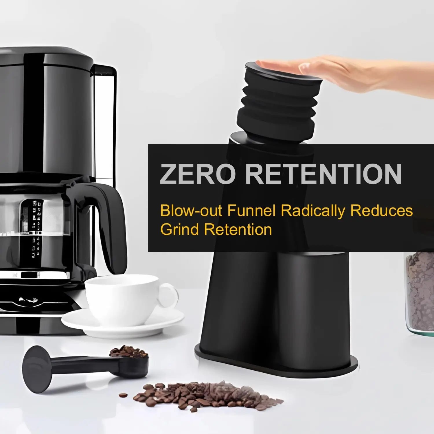 Coffee Grinder, Viesimple Gen 4, Single Dose Burr Coffee Grinders with Magnetic Dosing Cup, Electric Coffee Bean Grinder with Anti-Static Design, Espresso Grinder Compact & Quiet for Home Use Black - Crema Peaks Coffee
