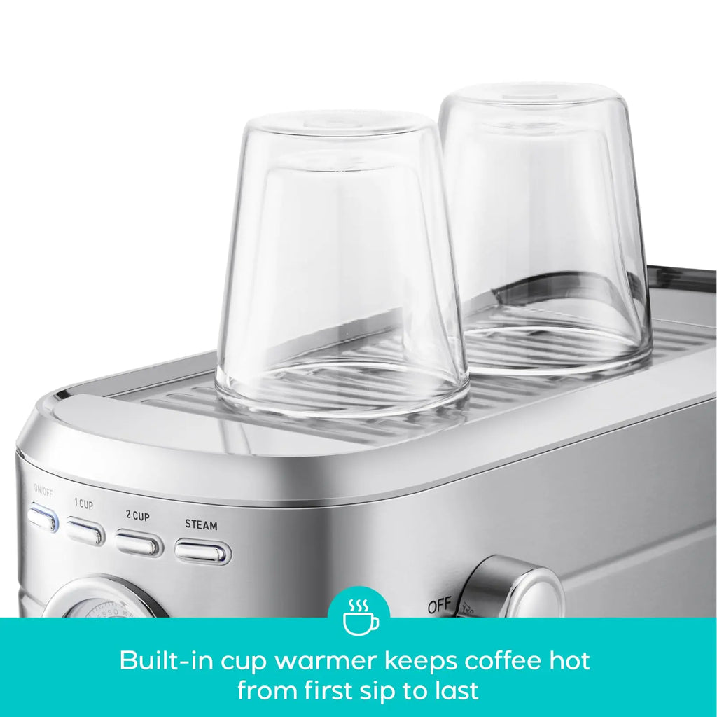 CASABREWS CM5418 Espresso Machine 20 Bar, Value, Compact Espresso Maker with Steam Milk Frother, Stainless Steel Coffee Machine with 34oz Removable Water Tank for Cappuccino, Gift for Women or Men, Silver - Crema Peaks Coffee
