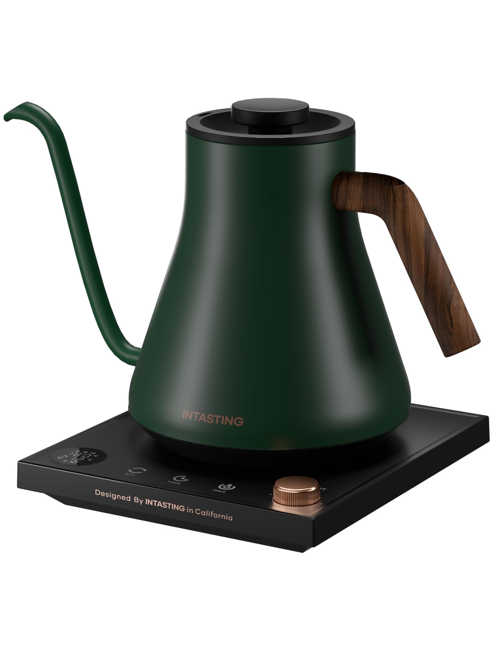 INTASTING Electric Kettles, Gooseneck Electric Kettle, ±1℉ Temperature Control, Stainless Steel Inner, Quick Heating, for Pour Over Coffee, Brew Tea, Boil Hot Water, 0.9L Dark Grey