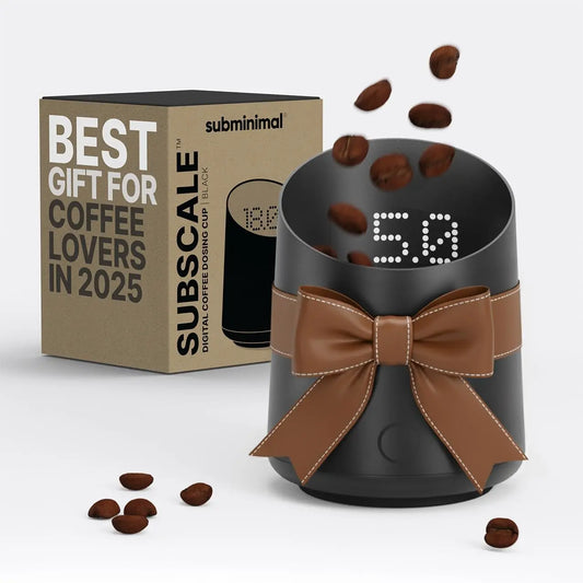 Digital Dosing Cup with LED Display – Sleek & Precise Scale - Subminimal Subscale Dosing & Brewing Accessories, Measures Coffee Grounds for Espresso - Black - Crema Peaks Coffee
