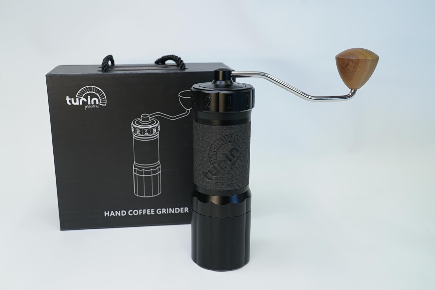 Turin H40 V2 Manual Coffee Grinder – 40mm Stainless Steel Burr, Adjustable for Espresso, Pour Over, French Press, Aluminum Body with Walnut Handle, Magnetic Dosing Cup, 30g Capacity - Crema Peaks Coffee