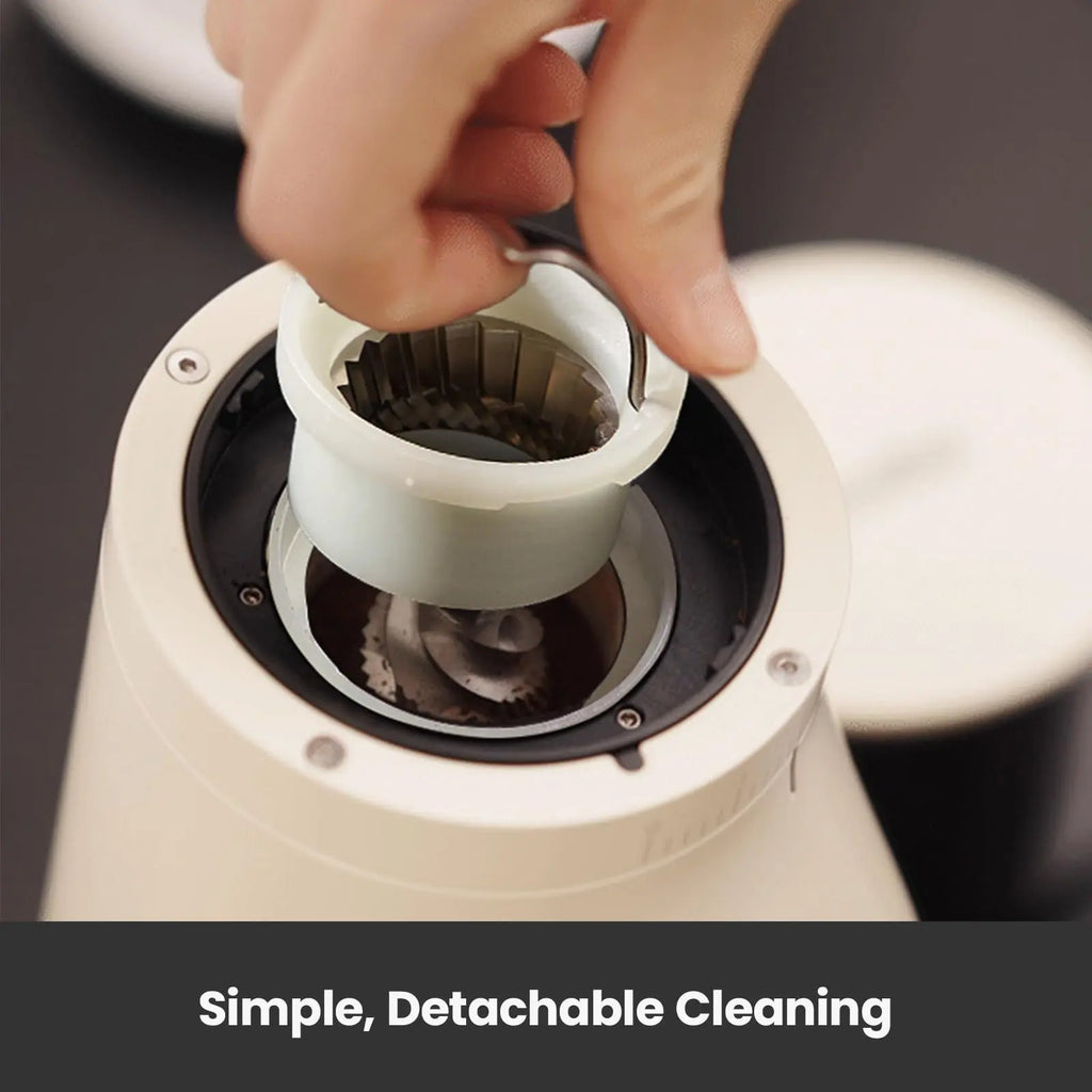 Gemilai Electric Conical Burr Coffee Grinder, Coffee Bean Grinder with Smart 60S Timer, 60 Precise Adjustable Grind Settings for Espresso, 2-12 Cup, Easy to Clean, Durable & Quiet, G9010B White - Crema Peaks Coffee
