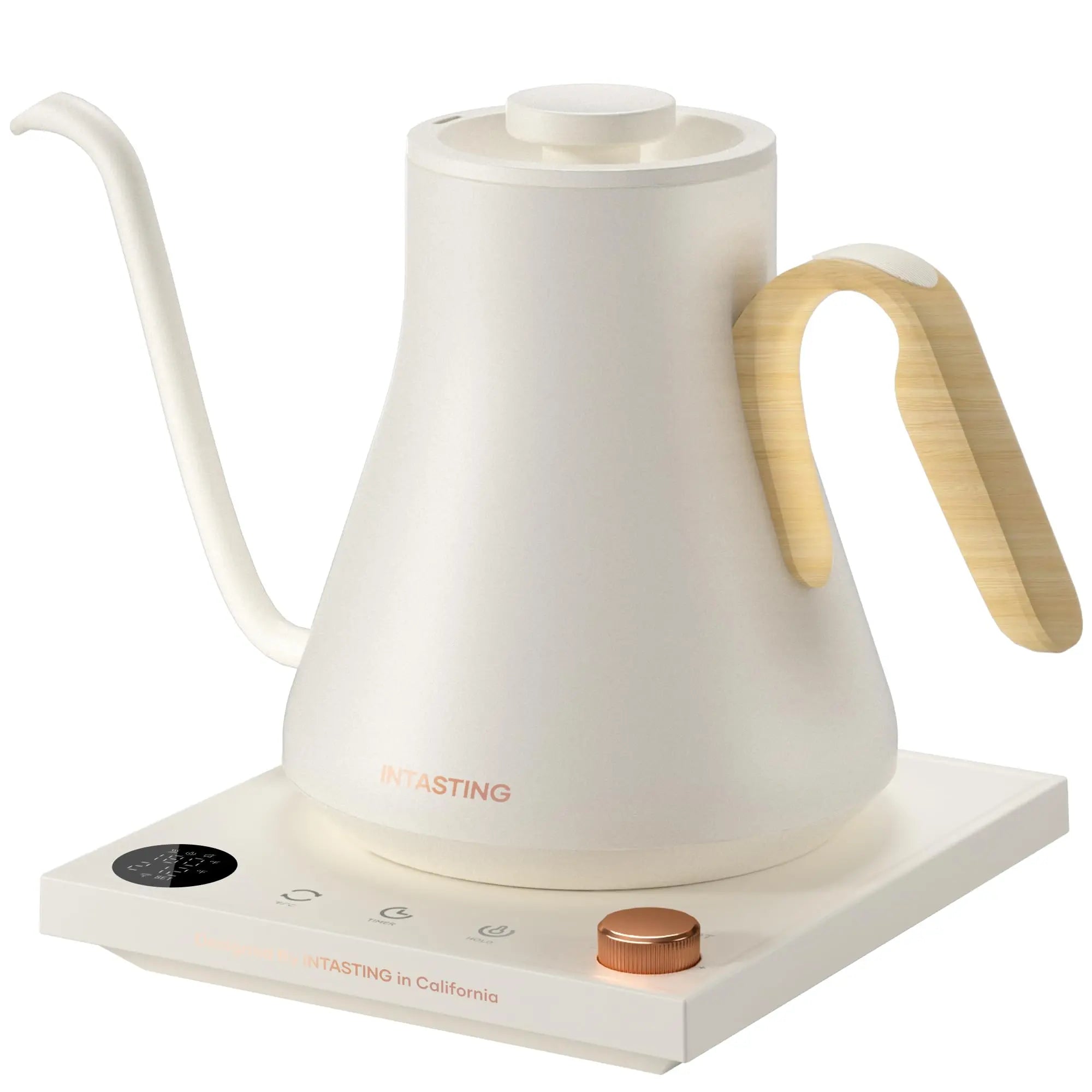 Electric Kettle, Gooseneck Electric Kettle, ±1℉ Precise Temperature Control, Stainless Steel Interior, Quick Heating for Pour Over Coffee, Tea & Boiling Water, 0.9L (Black) - Crema Peaks Coffee