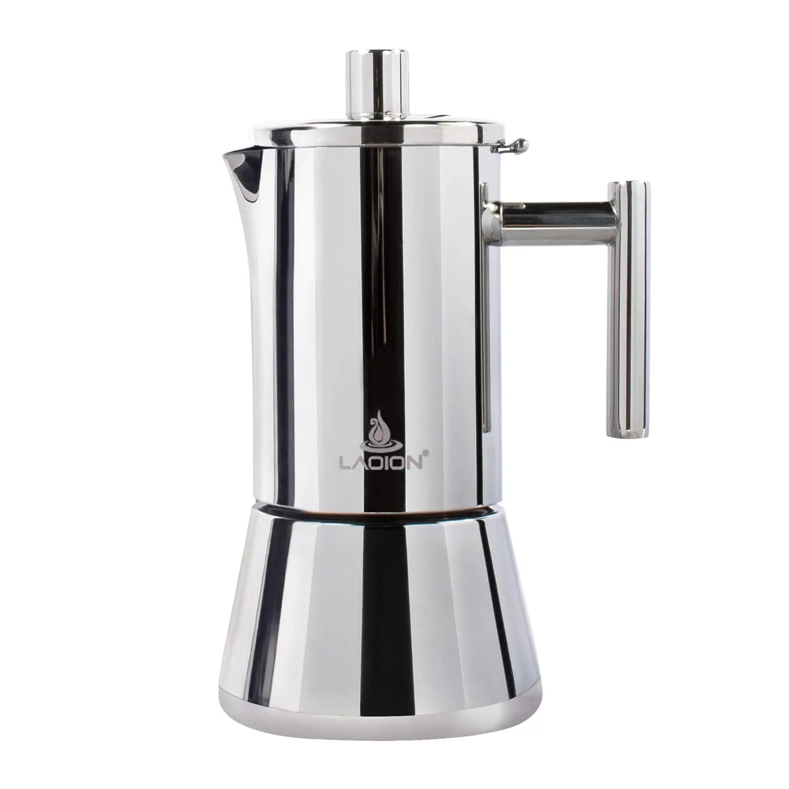 Stovetop Espresso Maker, 6Cup 10 oz Moka Pot, Stainless Steel Cuban and Italian Coffee Maker for Cafetera Cubana, Greca De Cafe Induction Stovetop Compatible, Coffee Gift for Home Travel - Crema Peaks Coffee