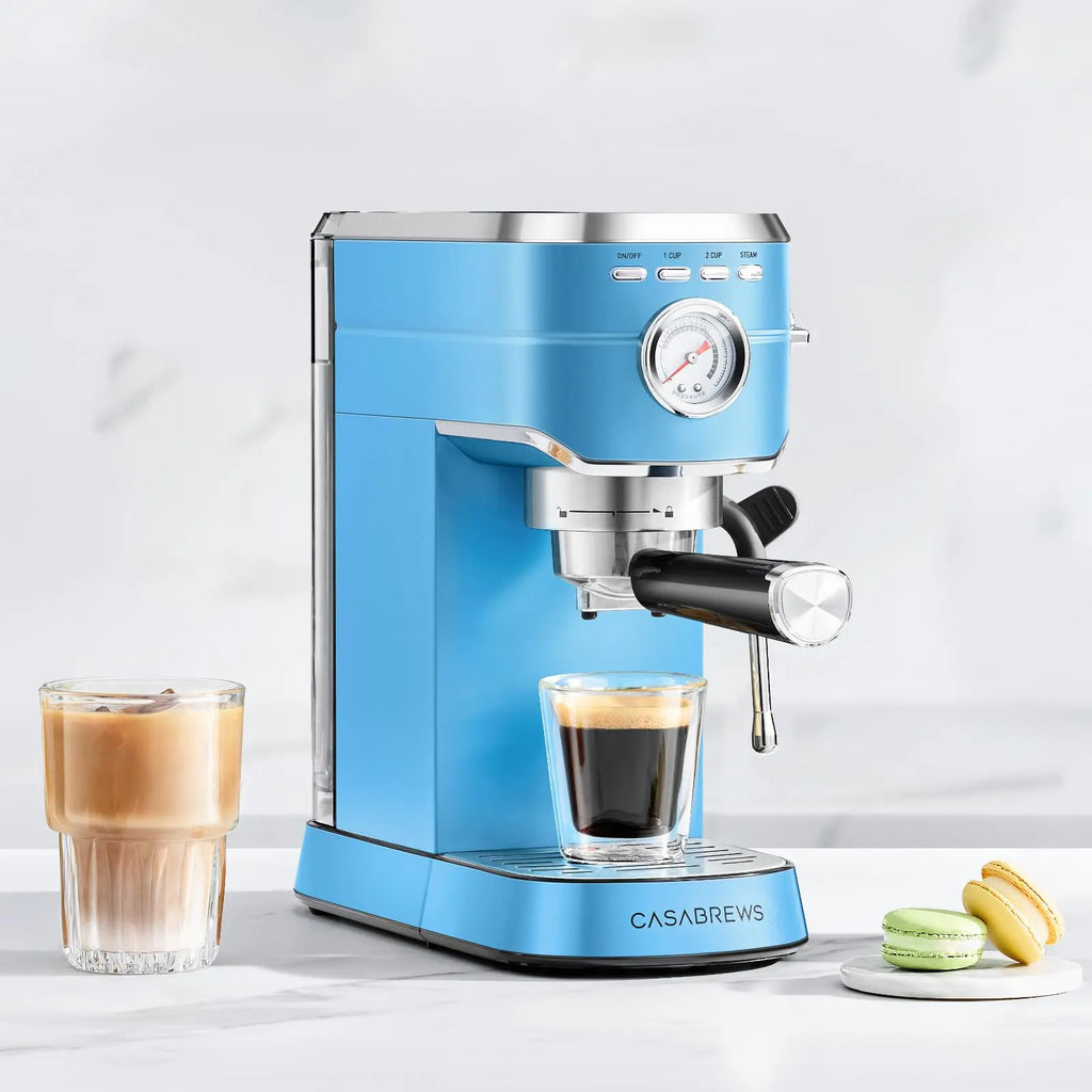 CASABREWS CM5418 Espresso Machine 20 Bar, Value, Compact Espresso Maker with Steam Milk Frother, Stainless Steel Coffee Machine with 34oz Removable Water Tank for Cappuccino, Gift for Women or Men, Silver - Crema Peaks Coffee
