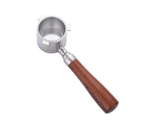 58mm Bottomless Portafilter Compatible with E61 Grouphead Flair 58, ECM, Rocket Espresso Machine Stainless Steel Naked Portafilter with Filter Basket Handle-Wooden, Rosewooden - Crema Peaks Coffee