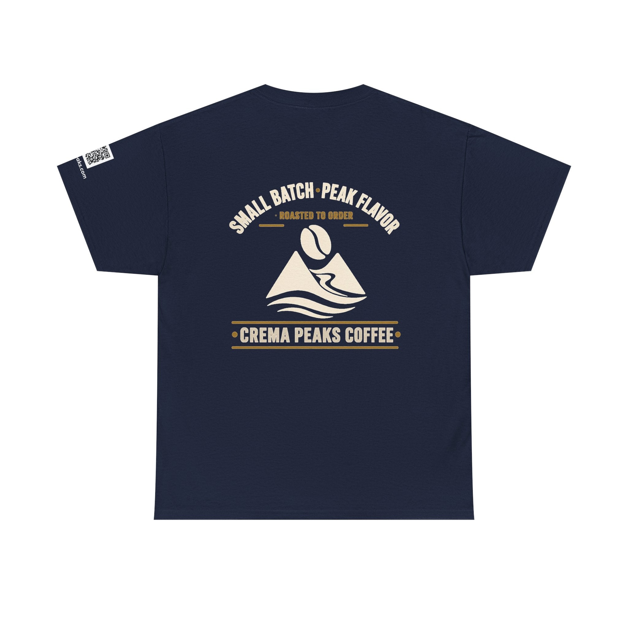 Coffee Tee — "Crema Peaks Coffee" Small Batch Logo T-Shirt