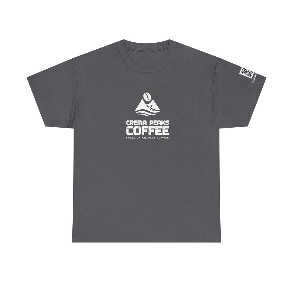 Coffee Tee — "Crema Peaks Coffee" Small Batch Logo T-Shirt