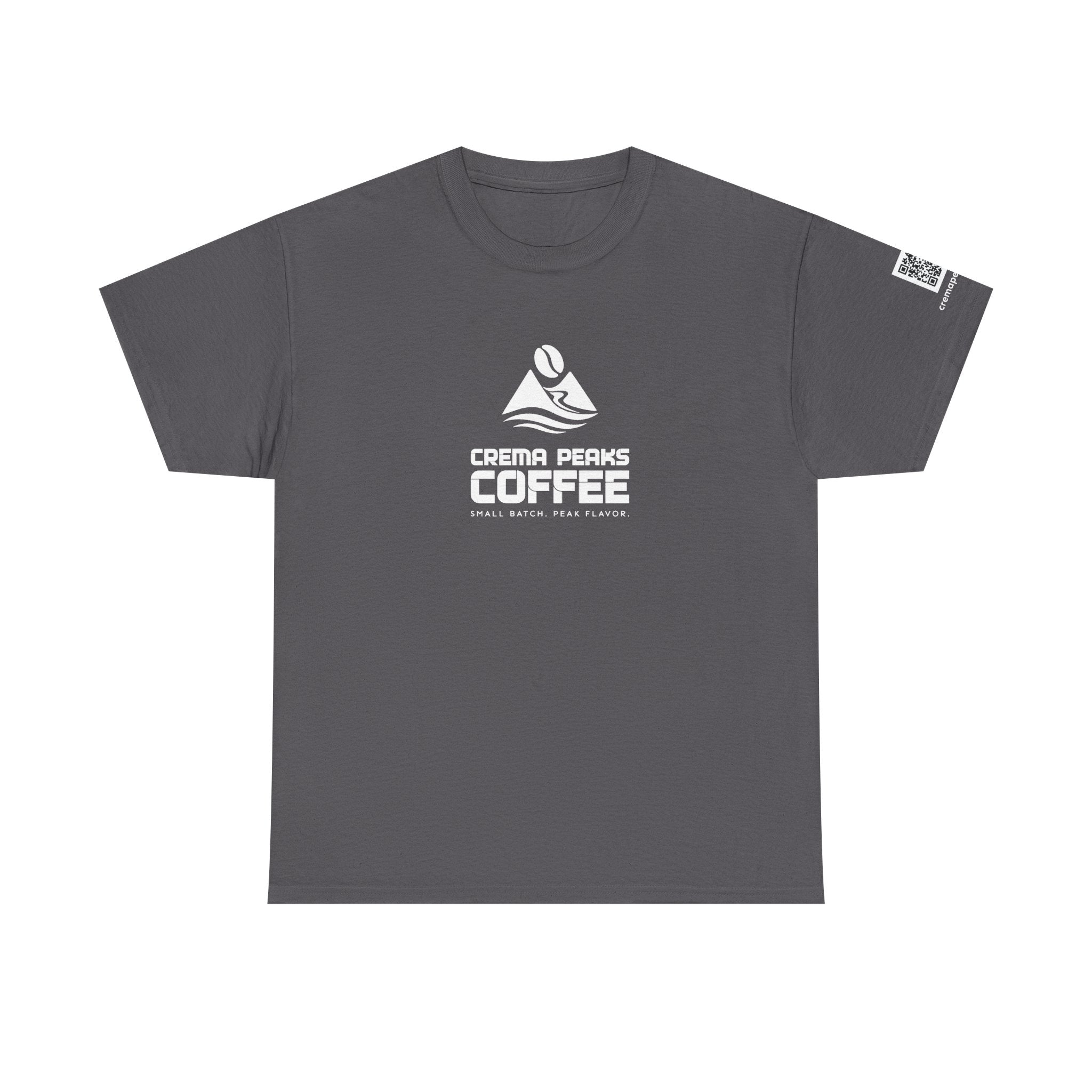 Coffee Tee — "Crema Peaks Coffee" Small Batch Logo T-Shirt