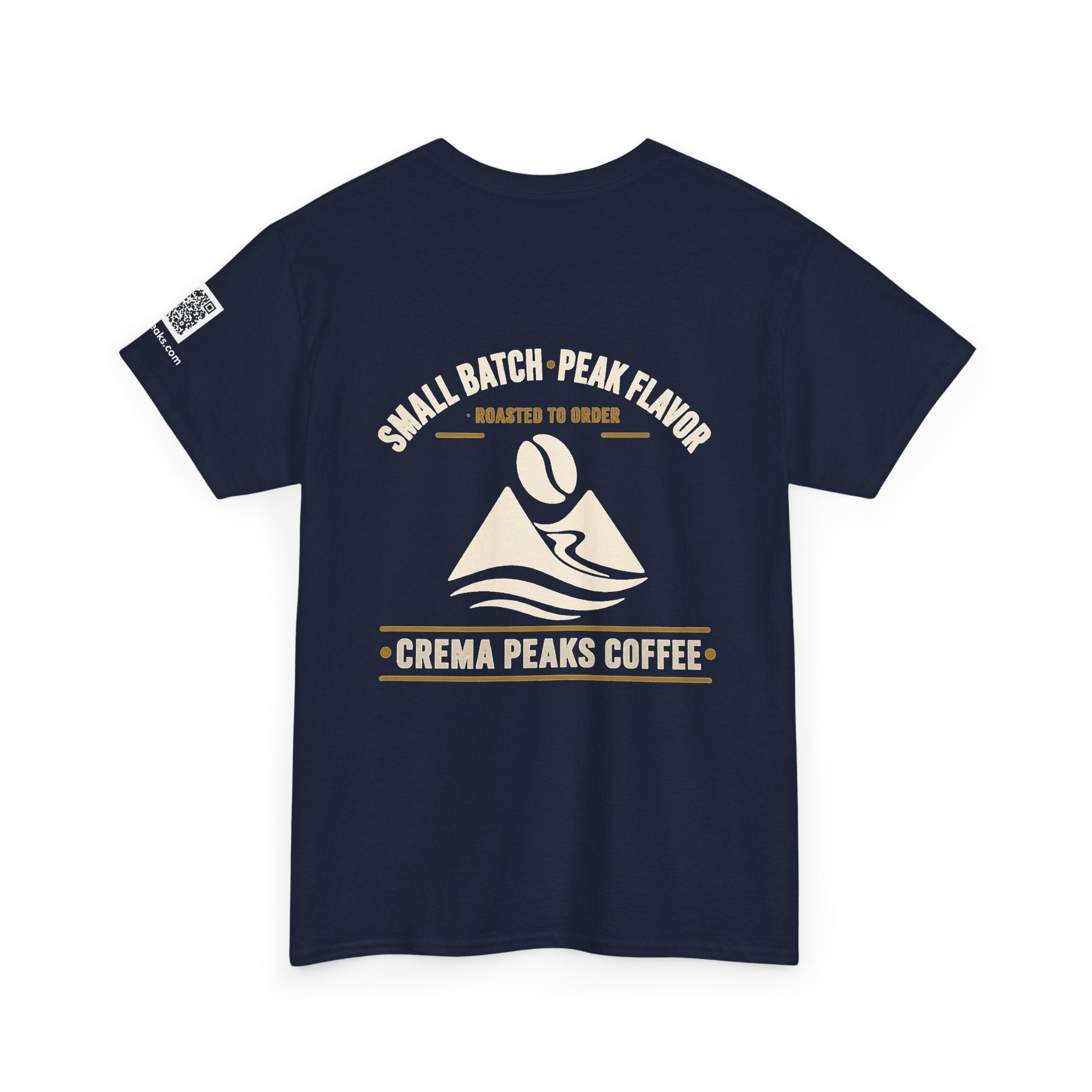 Coffee Tee — "Crema Peaks Coffee" Small Batch Logo T-Shirt
