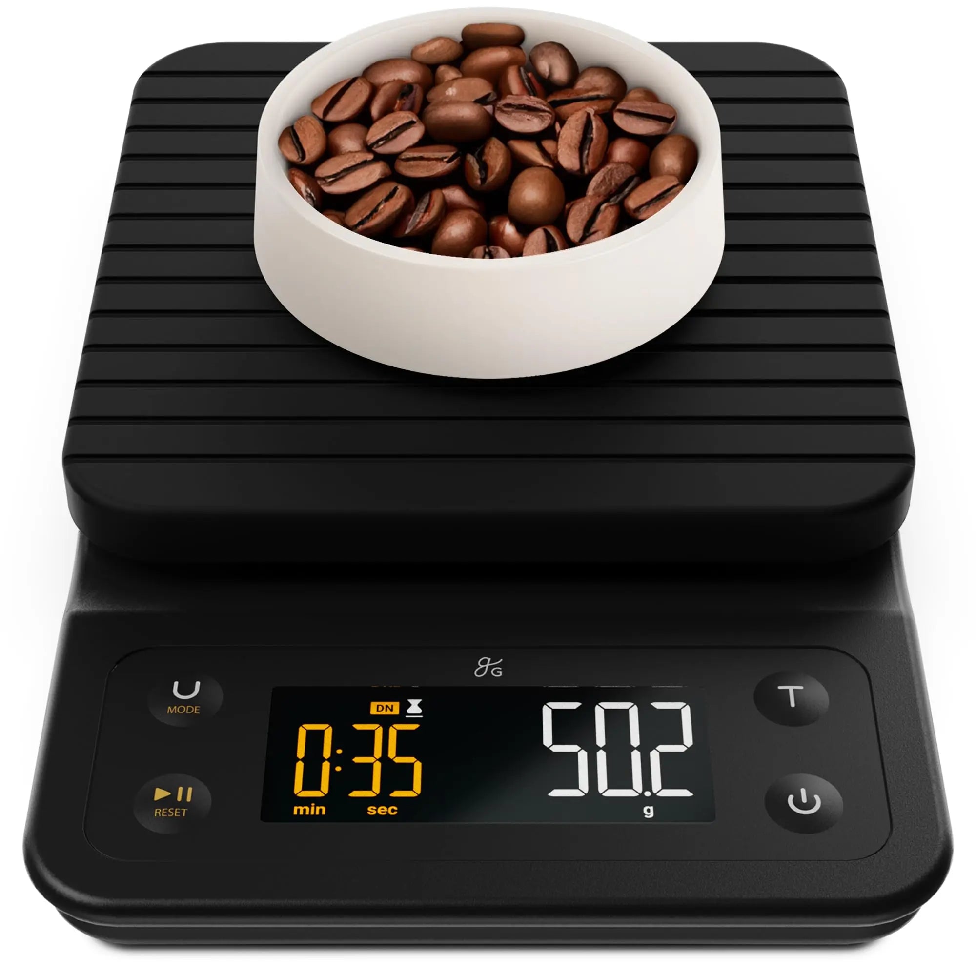 Coffee Scale by Greater Goods with Timer – 0.1g Precision Digital Coffee & Espresso Scale for Pour-Over, Coffee Bean Weighing, Barista Brewing, Waterproof Cover, 3kg Capacity (Onyx Black) - Crema Peaks Coffee
