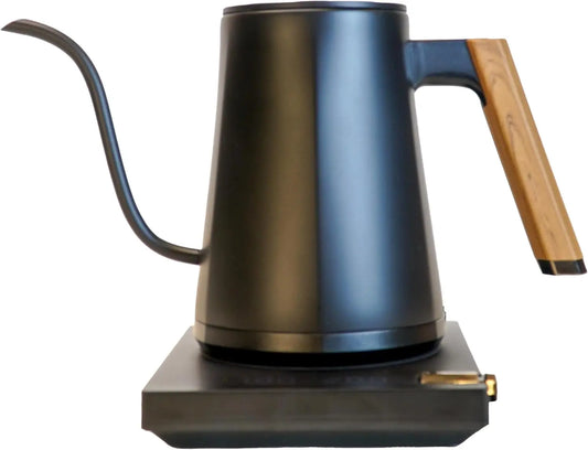 Electric Pour Over Kettle | 600ml Stainless Steel Gooseneck Kettle with Precise Temperature Control, Rapid Heating, and Ergonomic Handle - Crema Peaks Coffee