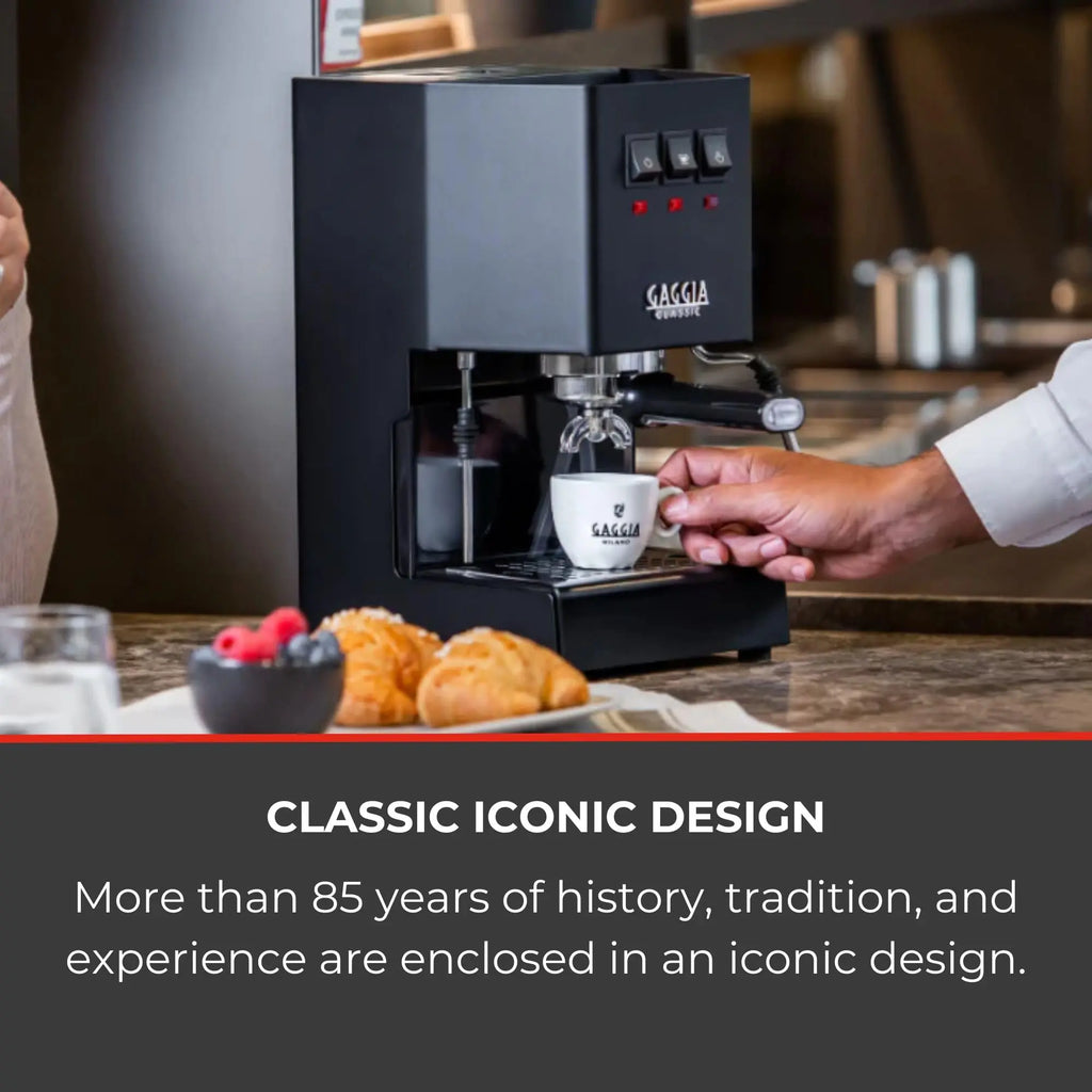 Gaggia RI9380/49 Classic Evo Pro Espresso Machine, Thunder Black, Small - Crema Peaks Coffee