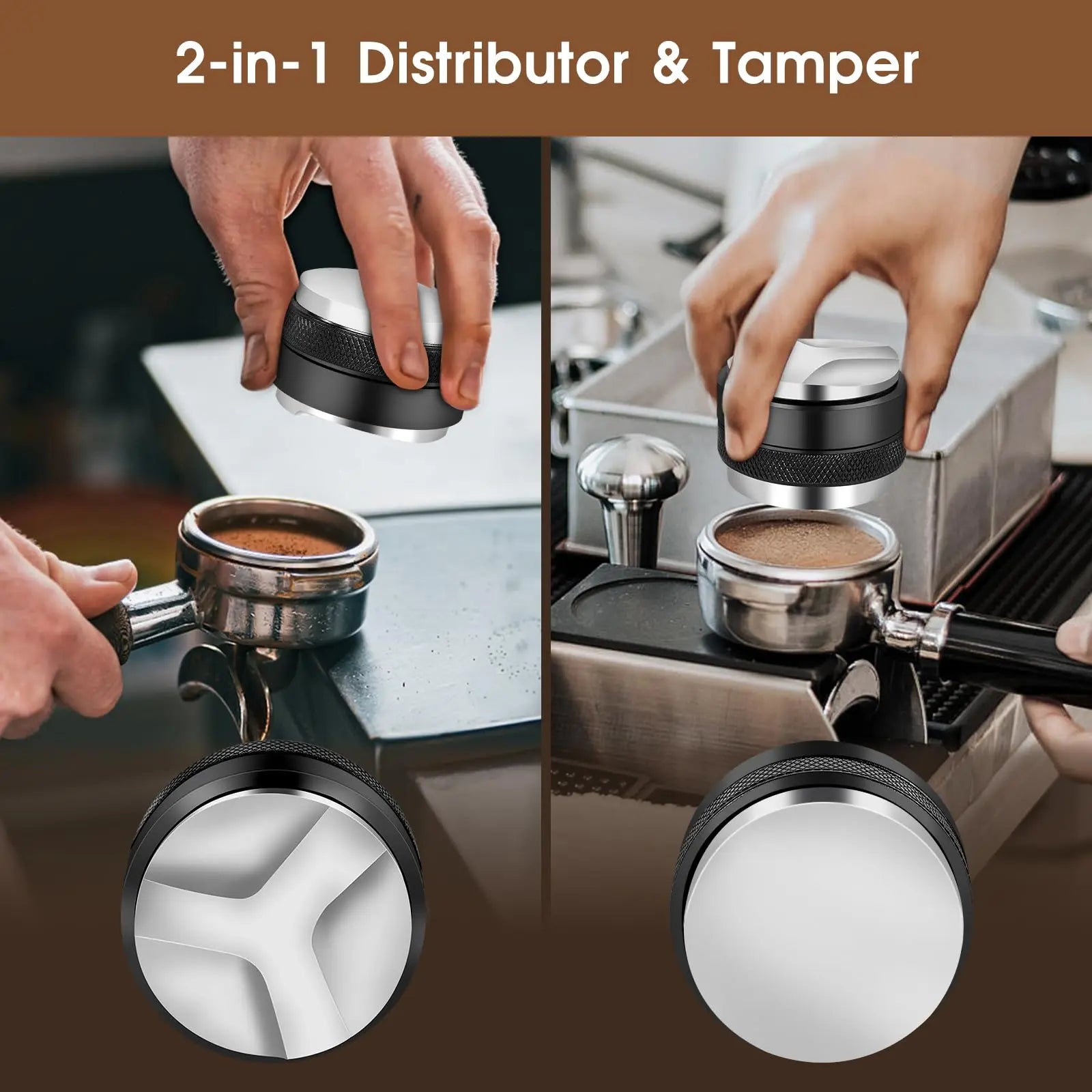 58mm Espresso Accessories Kit, Coffee Distributor and Tamper Leveler, WDT Tool and Dosing Funnel Set Fits 58 mm Espresso Machines and Portafilters - Crema Peaks Coffee