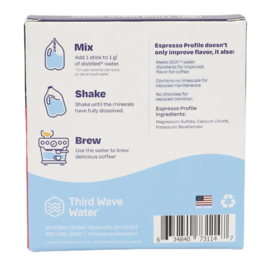 Third Wave Water Mineral Enhanced Flavor Optimizing Coffee Brewing Water, Espresso Profile, 0.635 oz - Crema Peaks Coffee