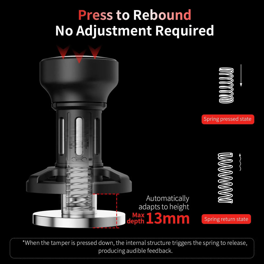 58mm Espresso Tamper, MHW-3BOMBER Coffee Tamper with Sound Feedback for Barista, Impact Tamper Tool Espresso Espresso Hand Tamper with 4 Spring Loaded Fits 58mm Portafilter, YU Series, T5862-OS - Crema Peaks Coffee