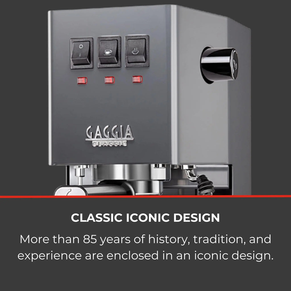 Gaggia RI9380/49 Classic Evo Pro Espresso Machine, Thunder Black, Small - Crema Peaks Coffee