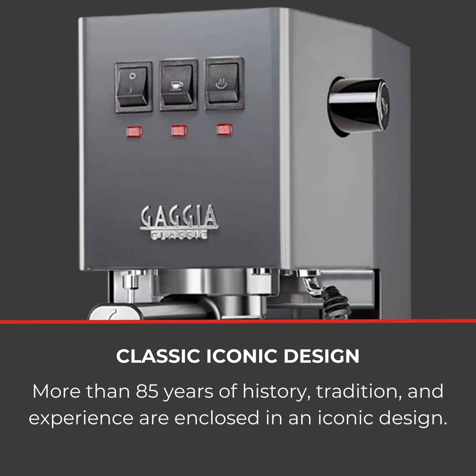 Gaggia RI9380/49 Classic Evo Pro Espresso Machine, Thunder Black, Small - Crema Peaks Coffee