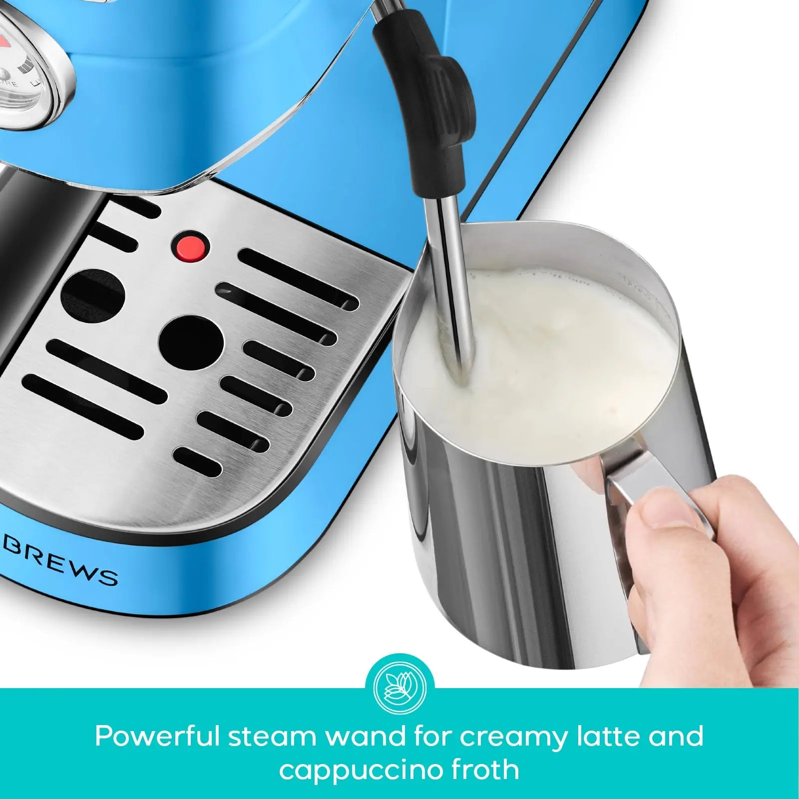 CASABREWS CM5418 Espresso Machine 20 Bar, Value, Compact Espresso Maker with Steam Milk Frother, Stainless Steel Coffee Machine with 34oz Removable Water Tank for Cappuccino, Gift for Women or Men, Silver - Crema Peaks Coffee