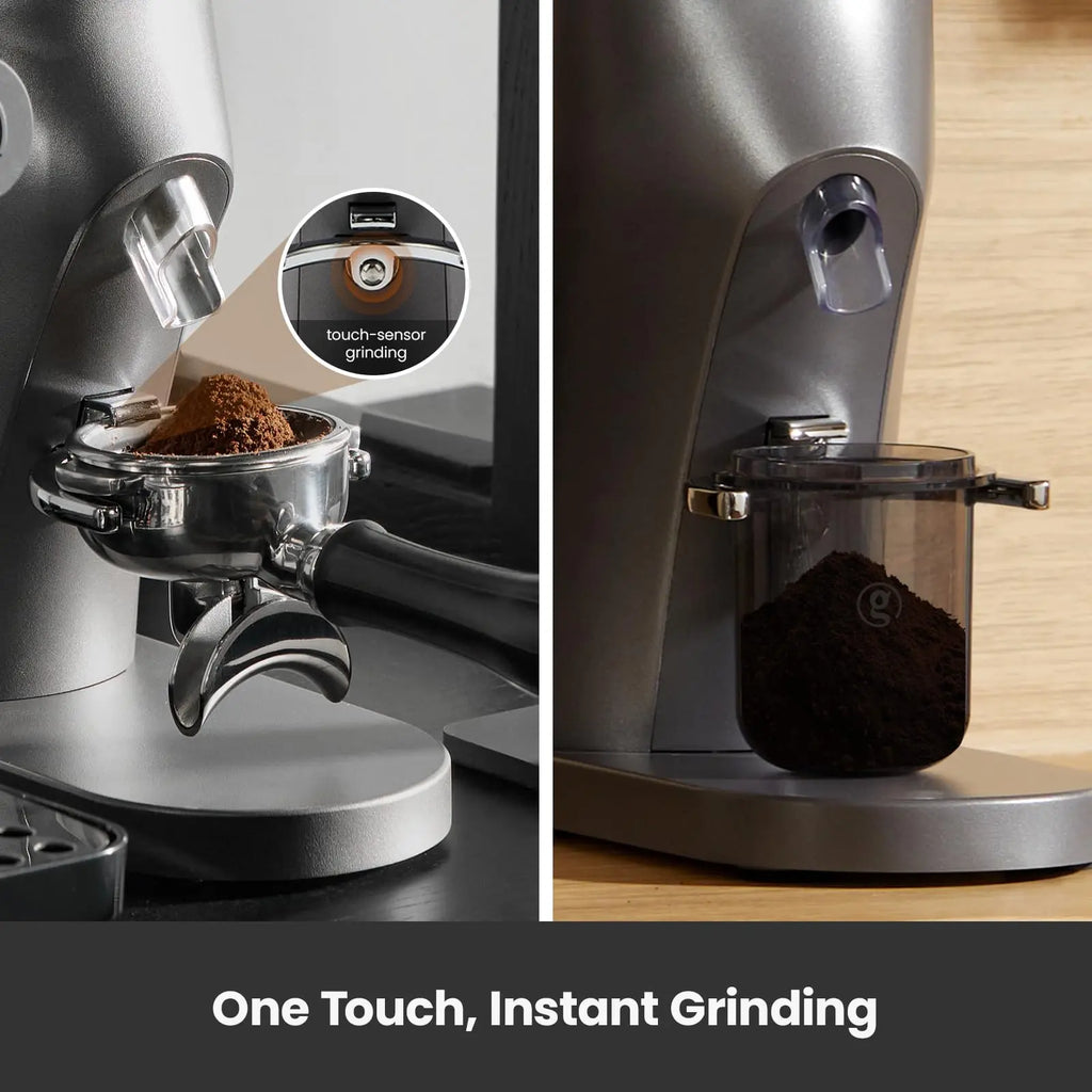 Gemilai Electric Conical Burr Coffee Grinder, Coffee Bean Grinder with Smart 60S Timer, 60 Precise Adjustable Grind Settings for Espresso, 2-12 Cup, Easy to Clean, Durable & Quiet, G9010B White - Crema Peaks Coffee