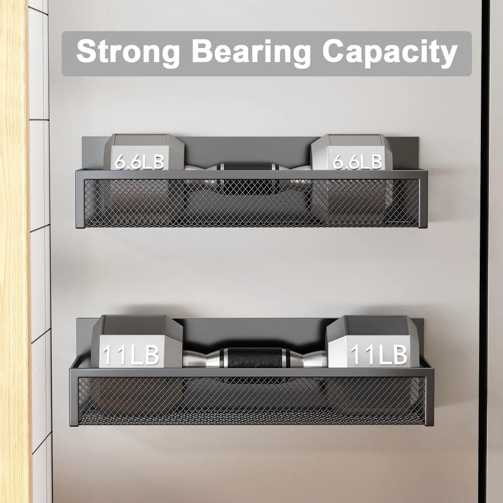 Magnetic Spice Rack for Refrigerator, 3 Pack Magnetic Shelf, Moveable Fridge Organizer with 8-Hook Rack, Seasoning Organizer for Kitchen - Crema Peaks Coffee