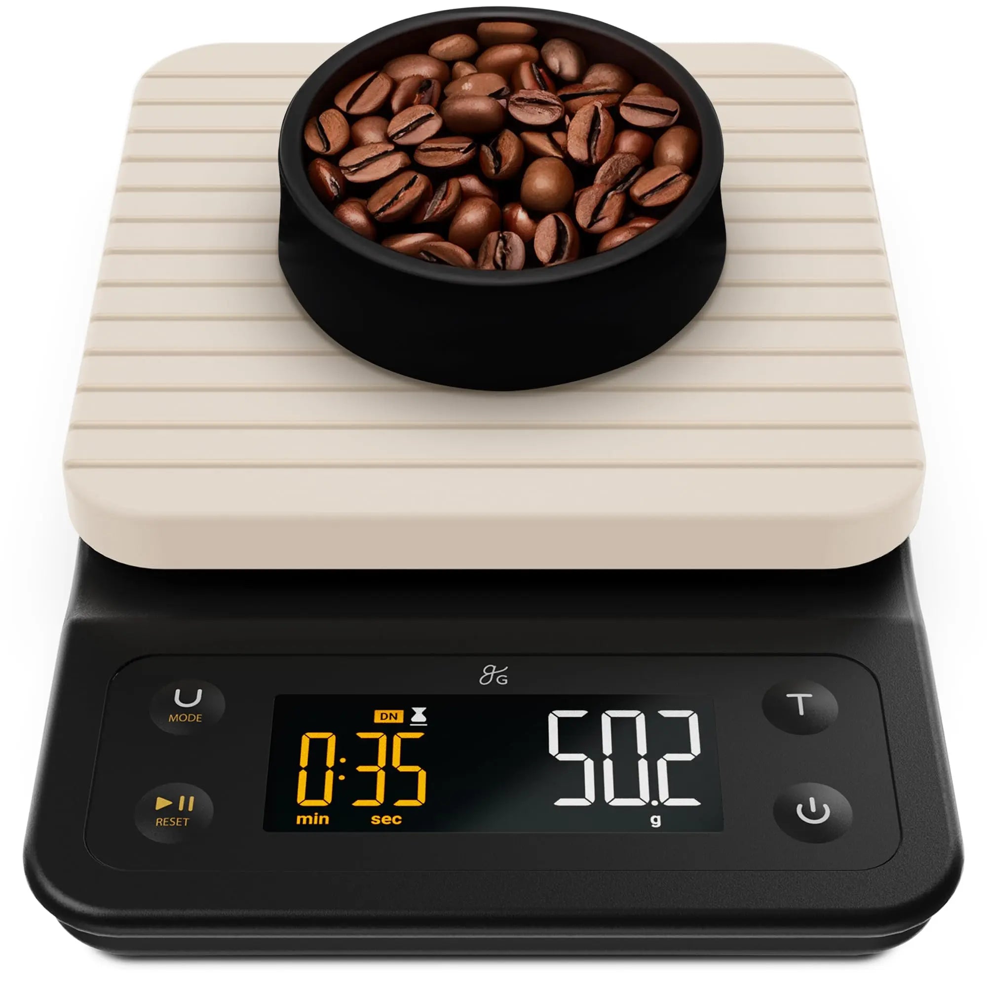 Coffee Scale by Greater Goods with Timer – 0.1g Precision Digital Coffee & Espresso Scale for Pour-Over, Coffee Bean Weighing, Barista Brewing, Waterproof Cover, 3kg Capacity (Onyx Black) - Crema Peaks Coffee
