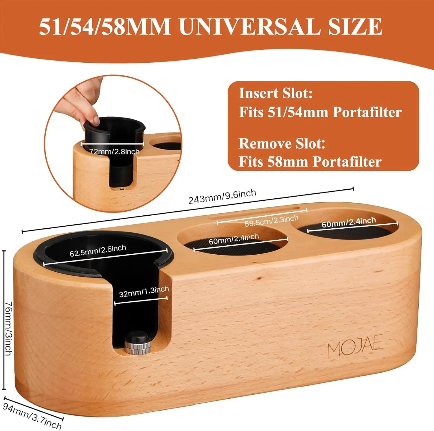 Espresso Tamping Station, MOJAE Coffee Tamper Station, Espresso Organizer Station, Fits for 51/54/58mm Portafilter,Tamper,Distributor and Puck Screen - Crema Peaks Coffee