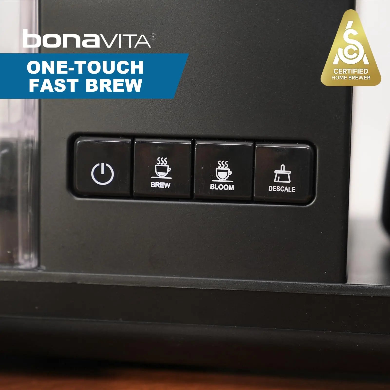 Bonavita Enthusiast 8 Cup Drip Coffee Brewer, Pour Over, SCA Certified Coffee Machine with Thermal Carafe, Stainless Steel Panel, Removable Reservoir - Crema Peaks Coffee