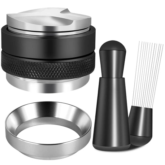 58mm Espresso Accessories Kit, Coffee Distributor and Tamper Leveler, WDT Tool and Dosing Funnel Set Fits 58 mm Espresso Machines and Portafilters - Crema Peaks Coffee