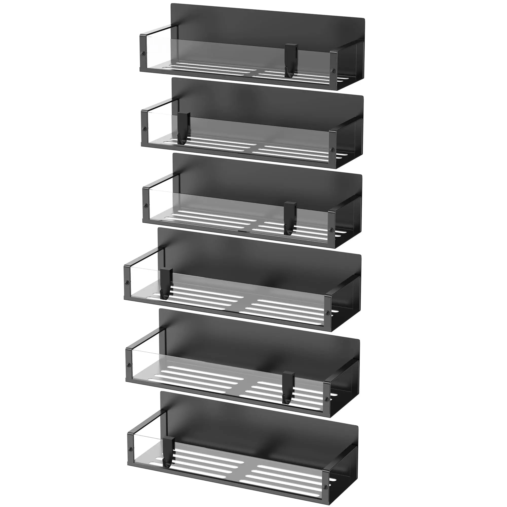 4 Pack Metal Magnetic Spice Storage Rack Organizer for Refrigerator and Oven, Black Fridge Organizers and Storage - Crema Peaks Coffee