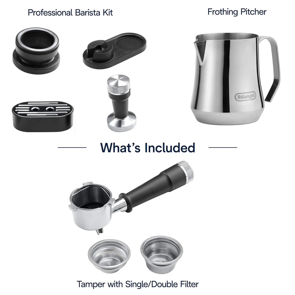 De'Longhi La Specialista Opera Espresso Machine – Cold Brew & Espresso Maker with Smart Tamping, Burr Grinder, Milk Steam Wand/Frother & 19-Bar Pressure – For Lattes & Cappuccinos - Crema Peaks Coffee